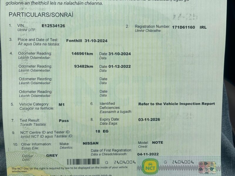 Spotless Nissan Note 1.2 Dba-e12 Automatic with Brand new NCT for 2 years. Top Spec Model